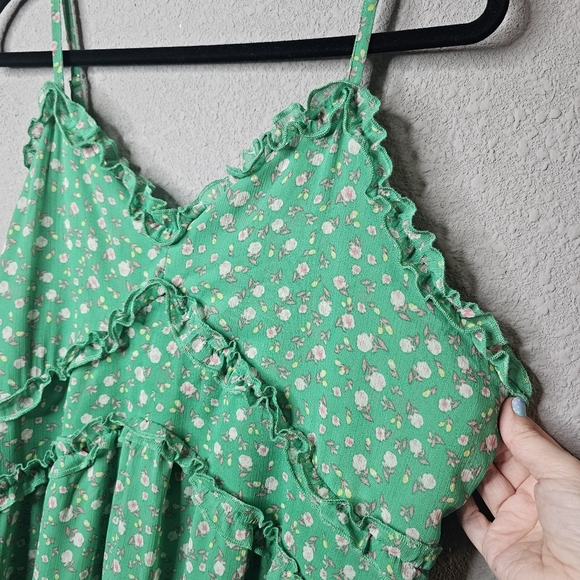 Women XXL Juniors 19 Easter Dress Spring Floral Ruffle Midi Prairie Cottage Core - Picture 4 of 12